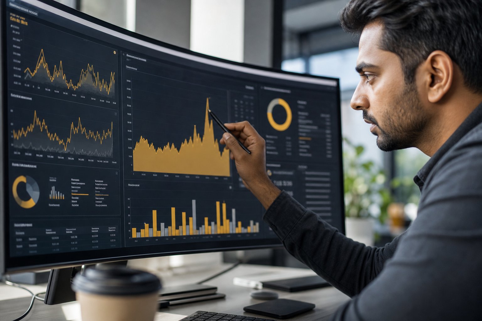 Engineer tuning performance and cloud cost on an operations dashboard