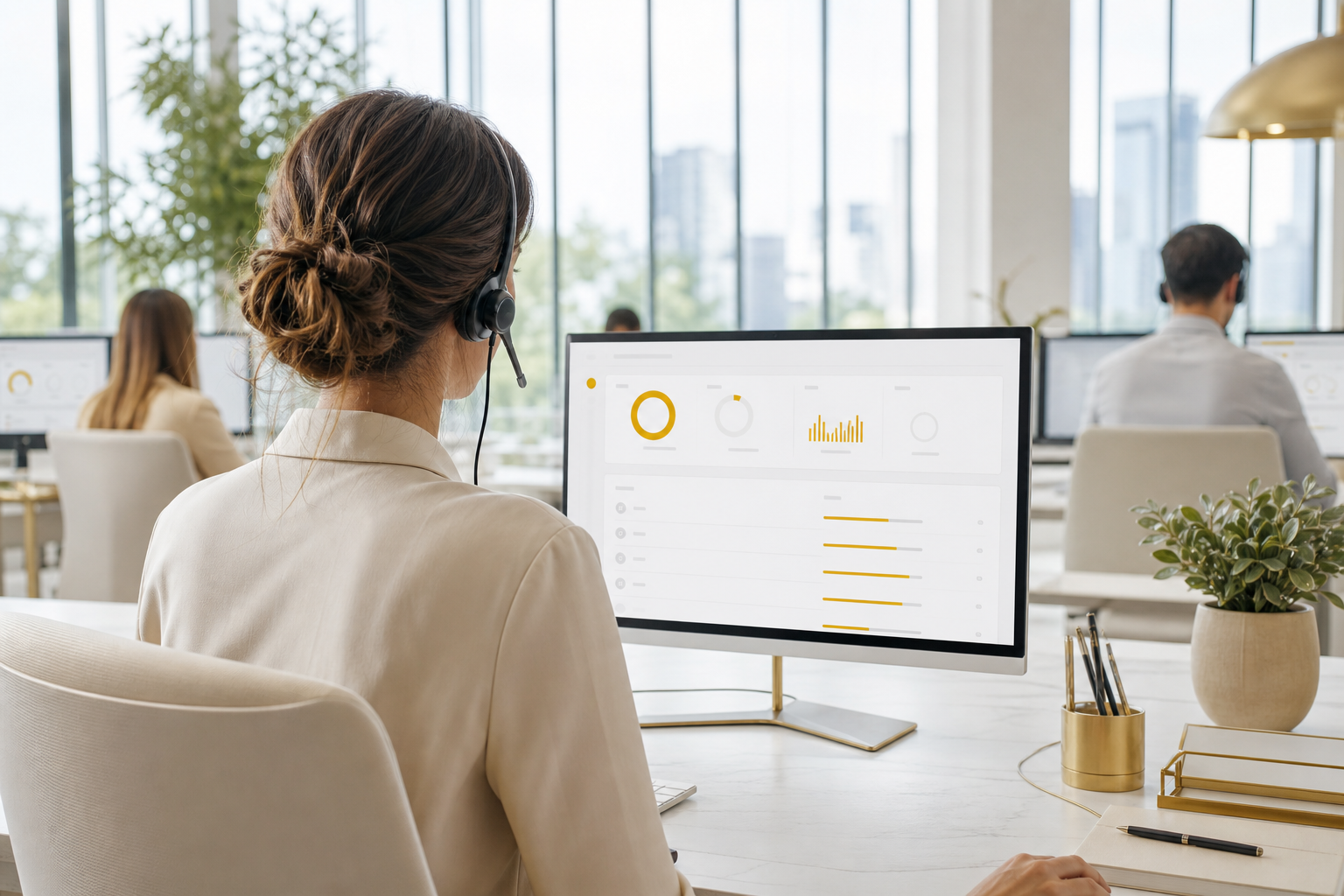 Call center agent dashboard with live queue monitoring