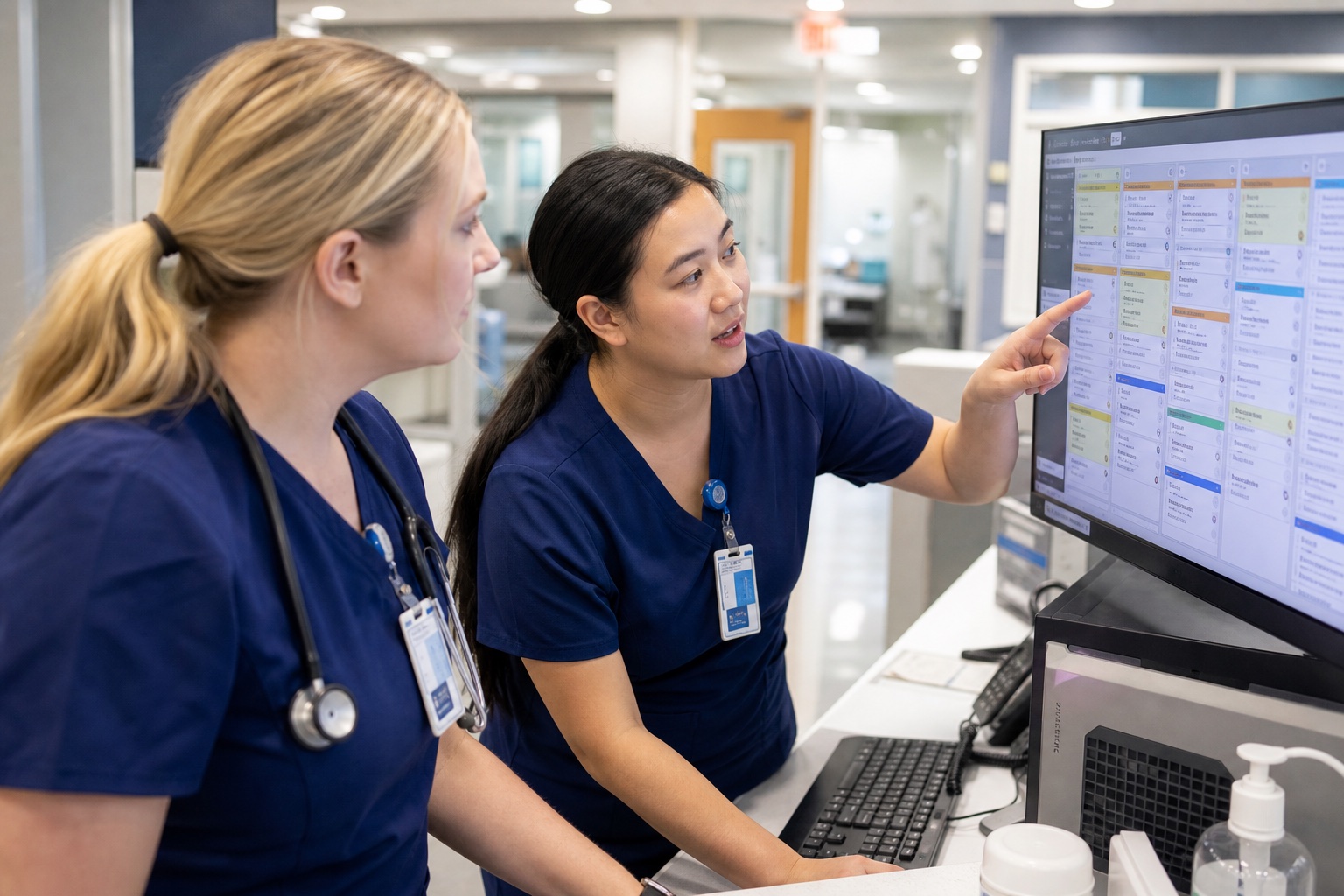 Nursing team reviewing inpatient bed status and ward workflows on Orixdent